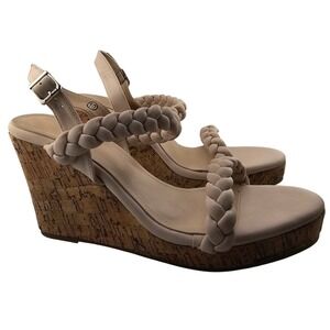 Coutgo‎ Braided Wedge Cork Platform Ankle Strap Summer Dress Sandals Size 10 New